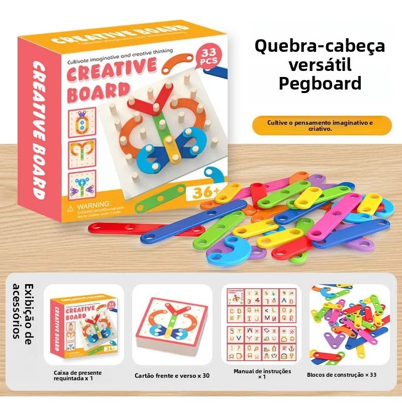 Tablero de Construcción de Letras y Formas / Geoplano Didáctico