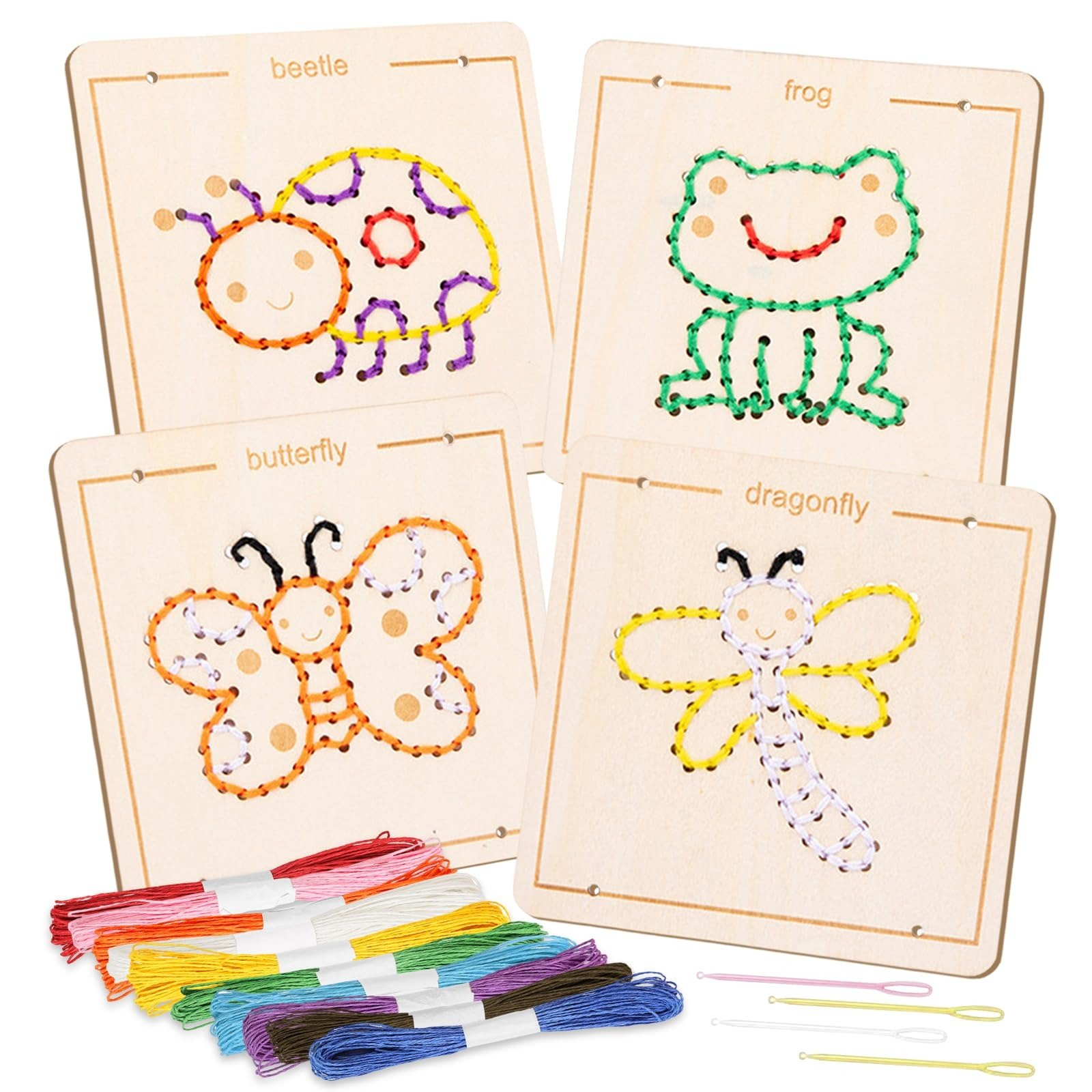 Juego de Costura y Enhebrado de Madera Montessori