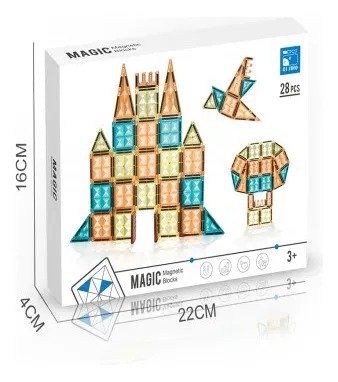 Bloques de construcción magnéticos  28 piezas