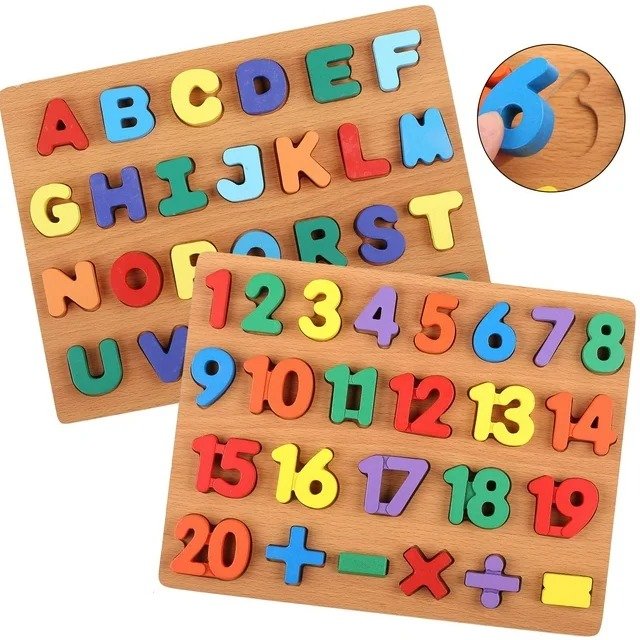 Rompecabezas de Letras y Números de Madera
