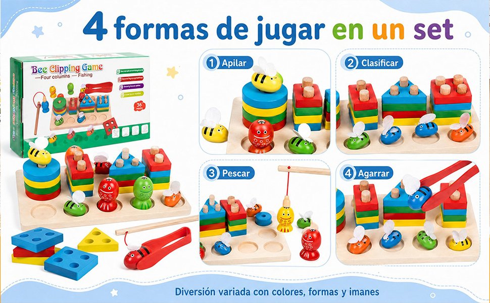 Didáctico de Motricidad Montessori (Encaje, Pesca y Pinza)