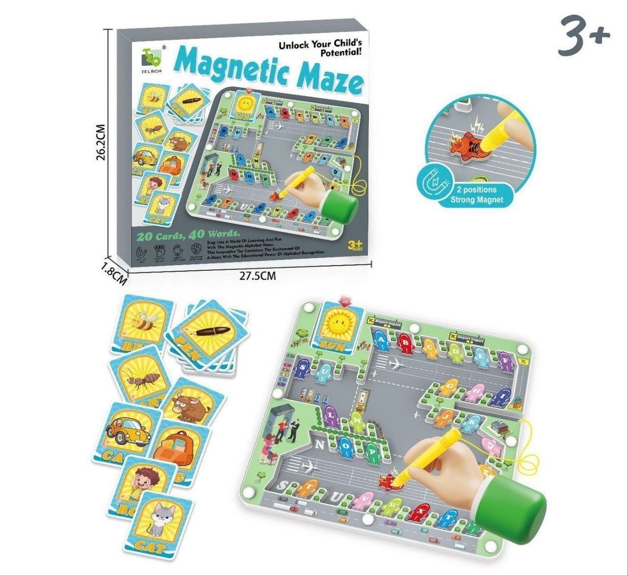 Magnetic Maze con Tarjetas en ingles / Laberinto Magnético