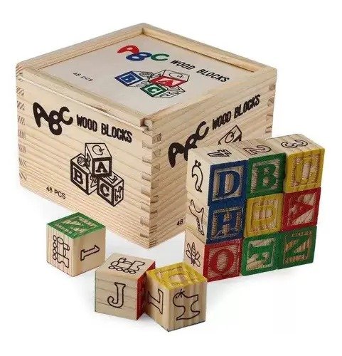 Cubo ABC de 48 Piezas de Madera