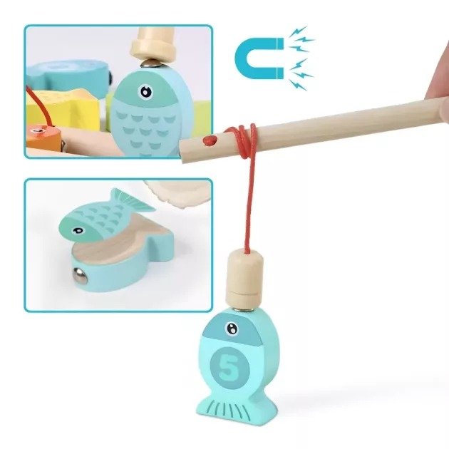 Juego de Pesca Magnético de Madera