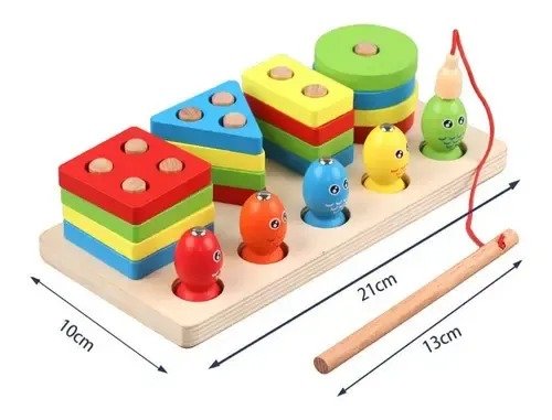Juego de Encaje de Figuras y Pesca