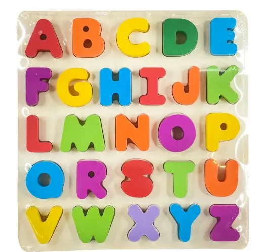 Rompecabezas Grande de Letras y Números / Tablero de Encastre Didáctico de Madera