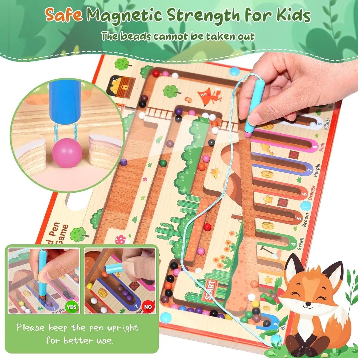 Tablero de Laberinto Magnético de Madera Montessori