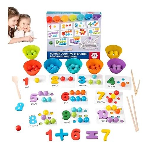 Juego de Clasificación de Cuentas y Números Montessori