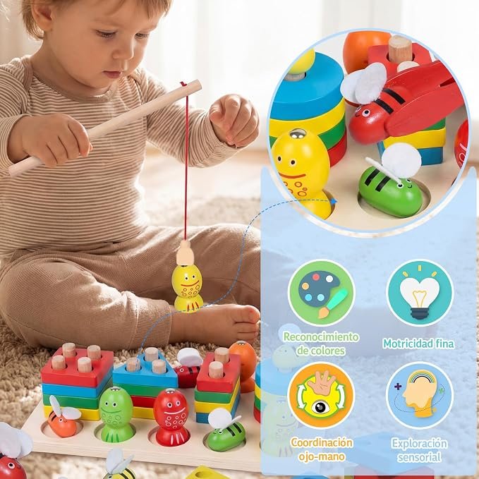 Didáctico de Motricidad Montessori (Encaje, Pesca y Pinza)