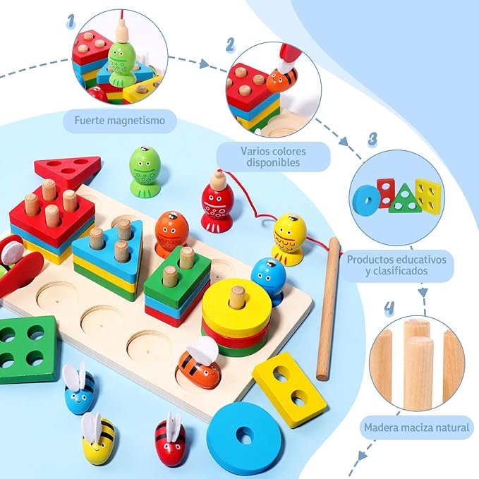 Didáctico de Motricidad Montessori (Encaje, Pesca y Pinza)