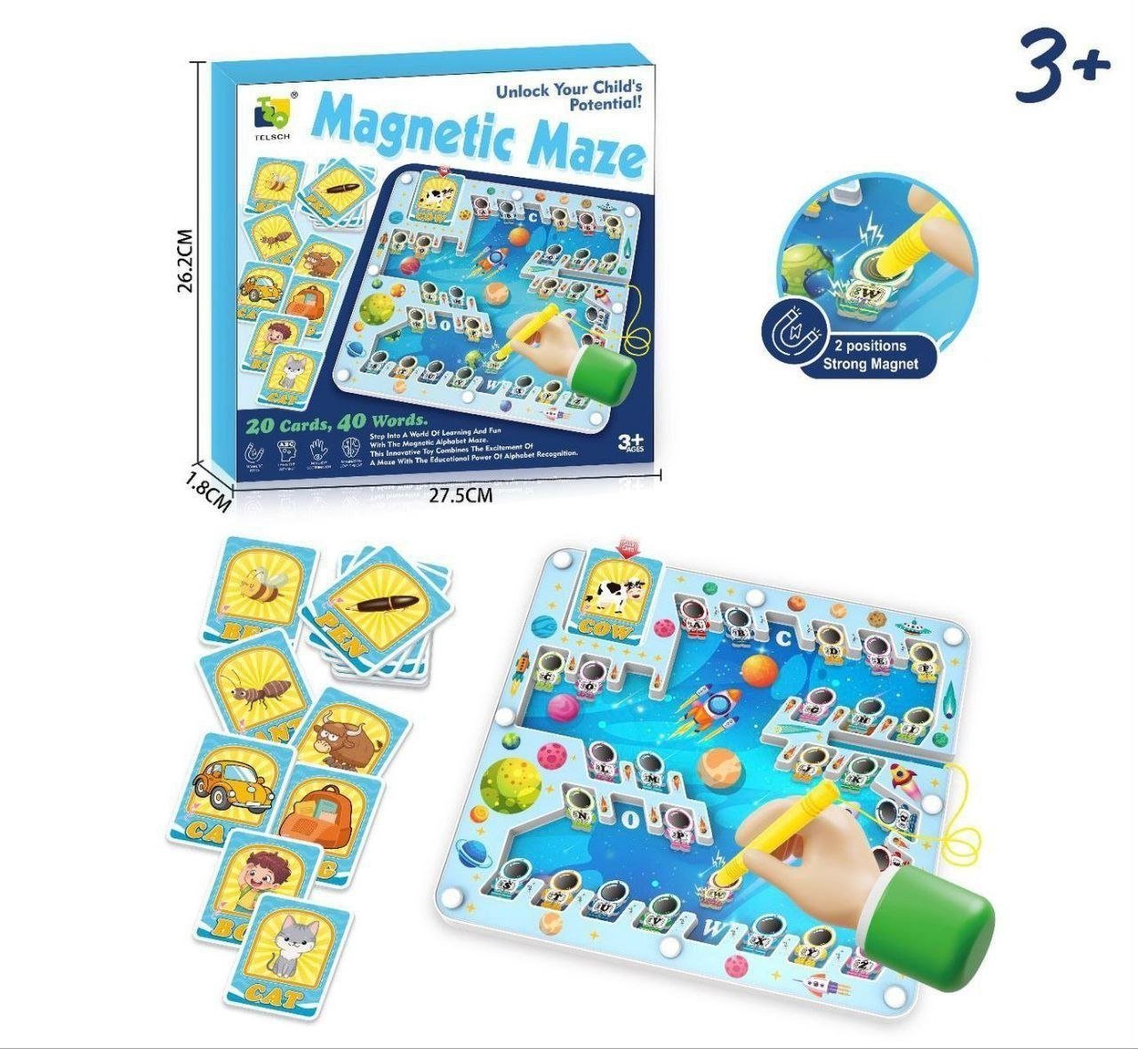 Magnetic Maze con Tarjetas en ingles / Laberinto Magnético