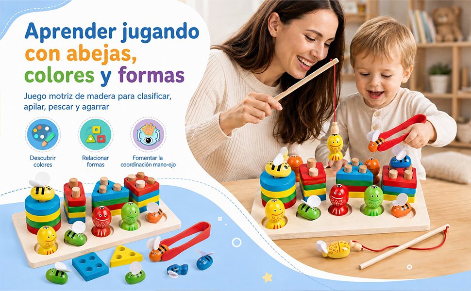 Didáctico de Motricidad Montessori (Encaje, Pesca y Pinza)