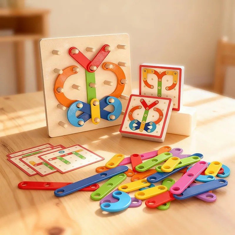 Tablero de Construcción de Letras y Formas / Geoplano Didáctico
